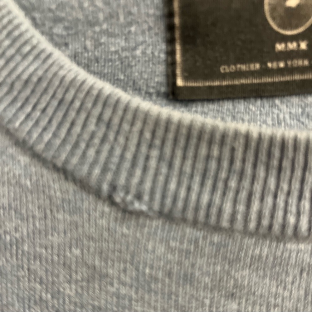 Maker & Company MMX Sweater Pullover Mens M light blue Knit Cotton Long Sleeve - Picture 5 of 9